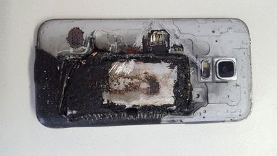 Bild Samsung Smartphone verbrannt