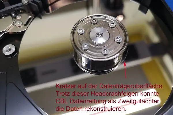 Datenrettung trotz schwerem Oberflächenschaden